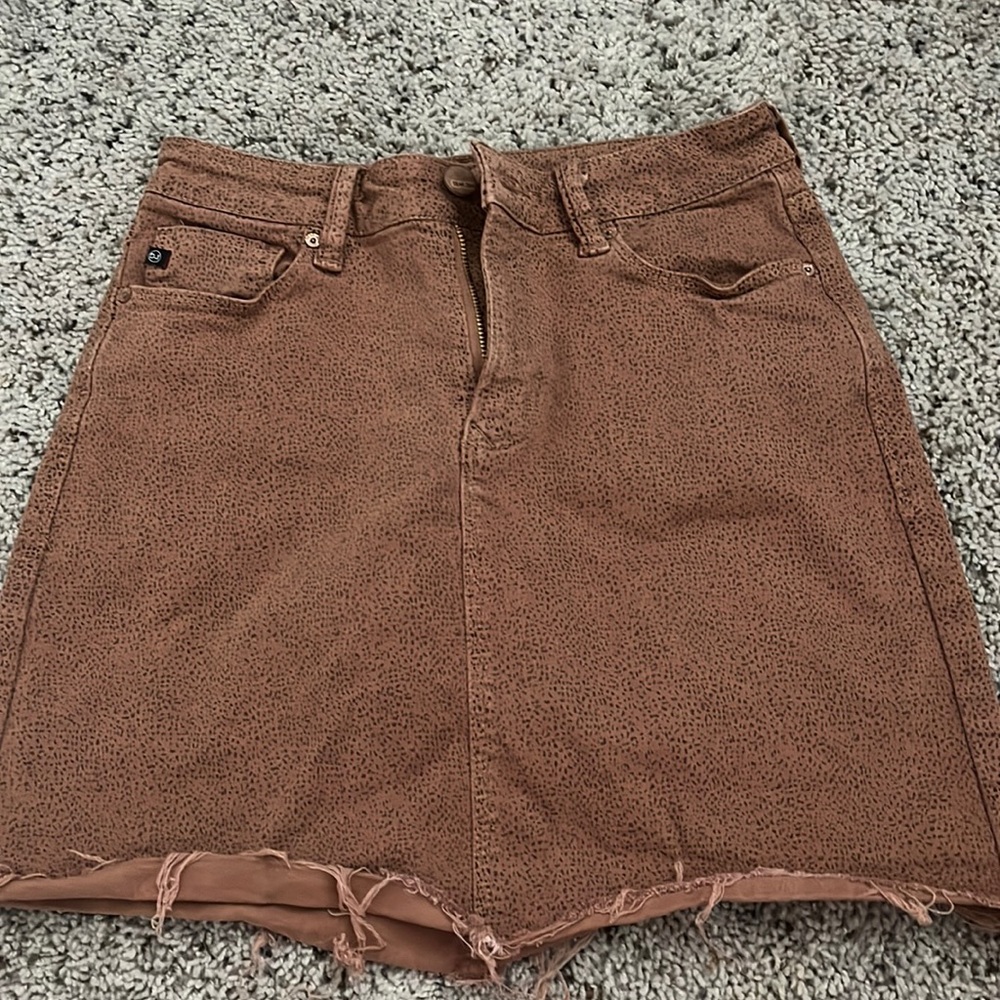 brown speckled jean skirt